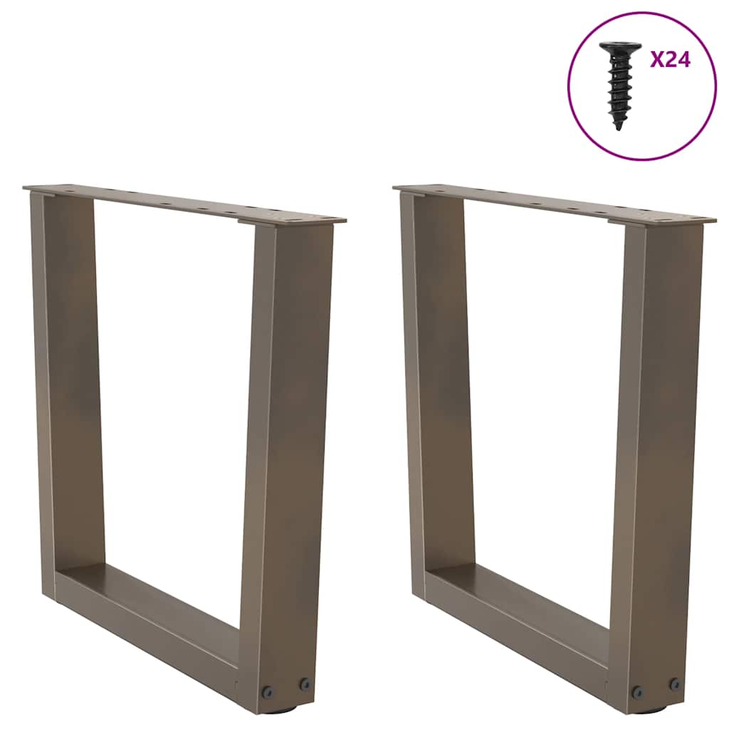 Couchtischbeine V-Form 2 Stück Naturstahl 50x(42-43,3) cm Stahl