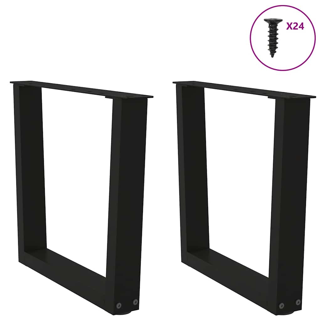 Couchtischbeine V-Form 2 Stück Schwarz 60x(42-43,3) cm Stahl