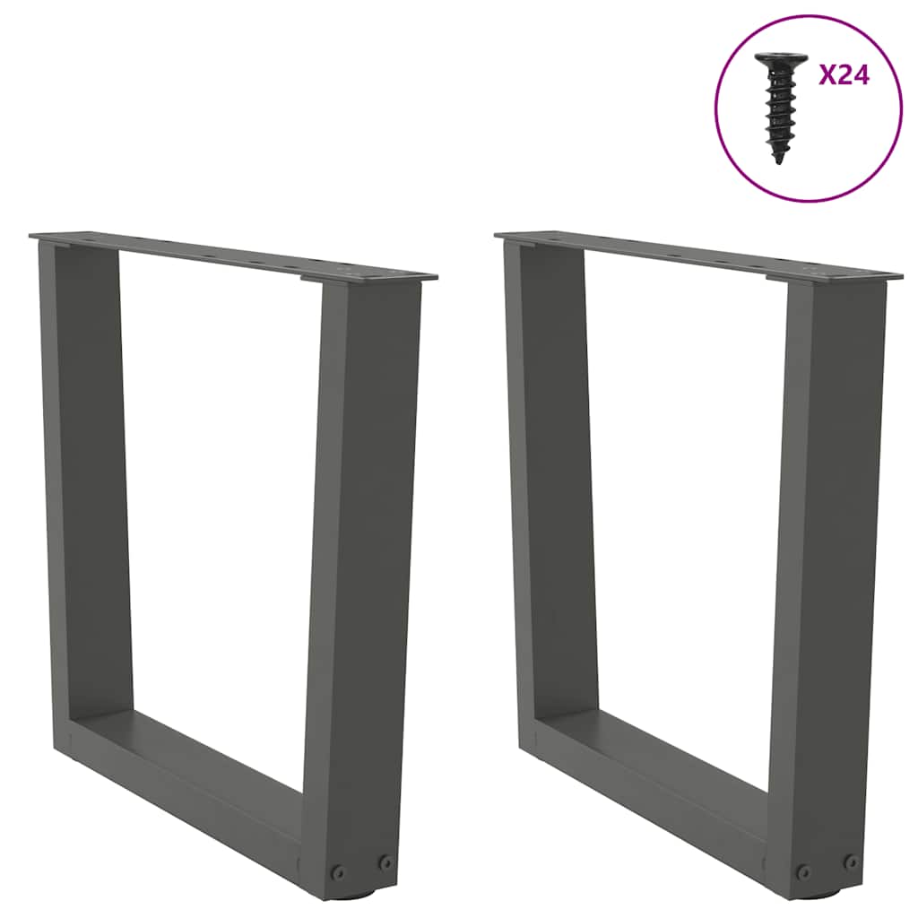 Couchtischbeine V-Form 2 Stück Anthrazit 60x(42-43,3) cm Stahl