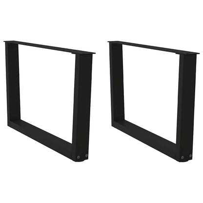 Couchtischbeine V-Form 2 Stück Schwarz 70x(42-43,3) cm Stahl