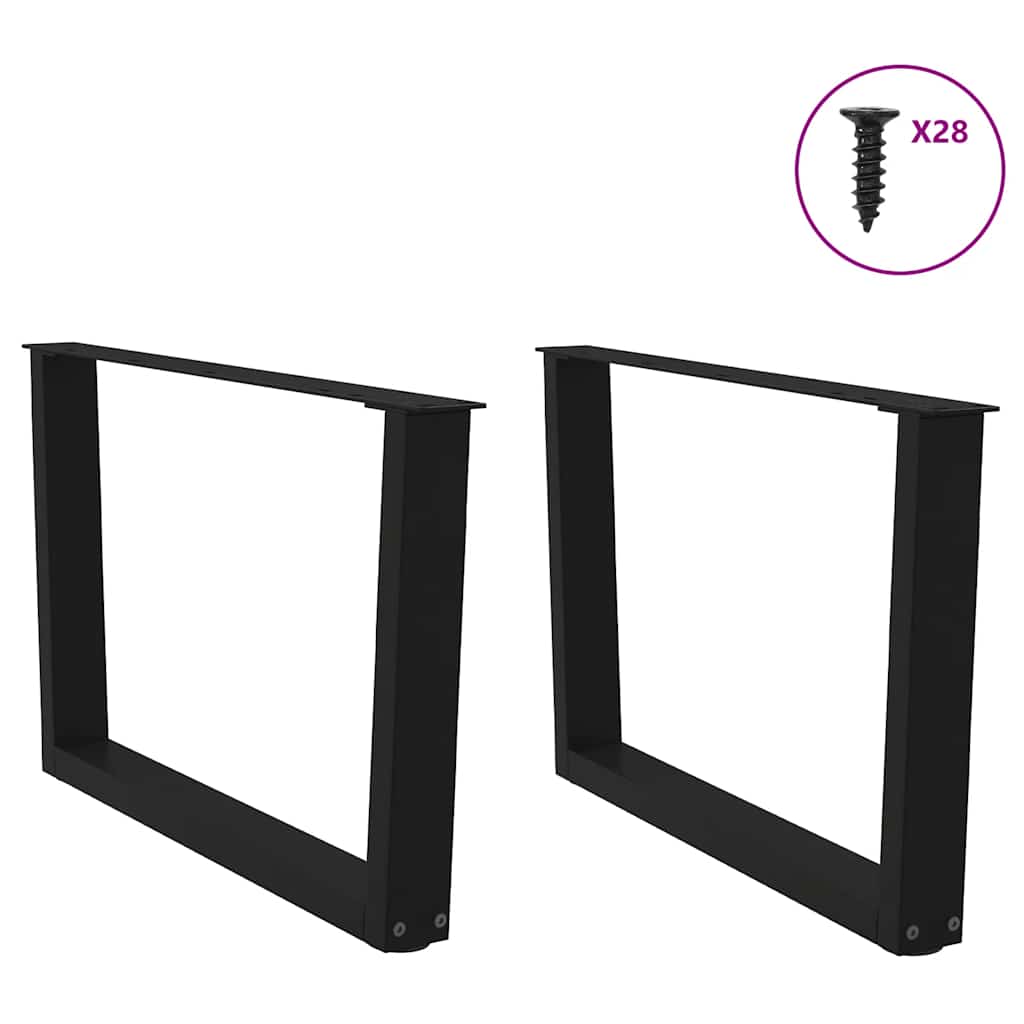 Couchtischbeine V-Form 2 Stück Schwarz 70x(42-43,3) cm Stahl
