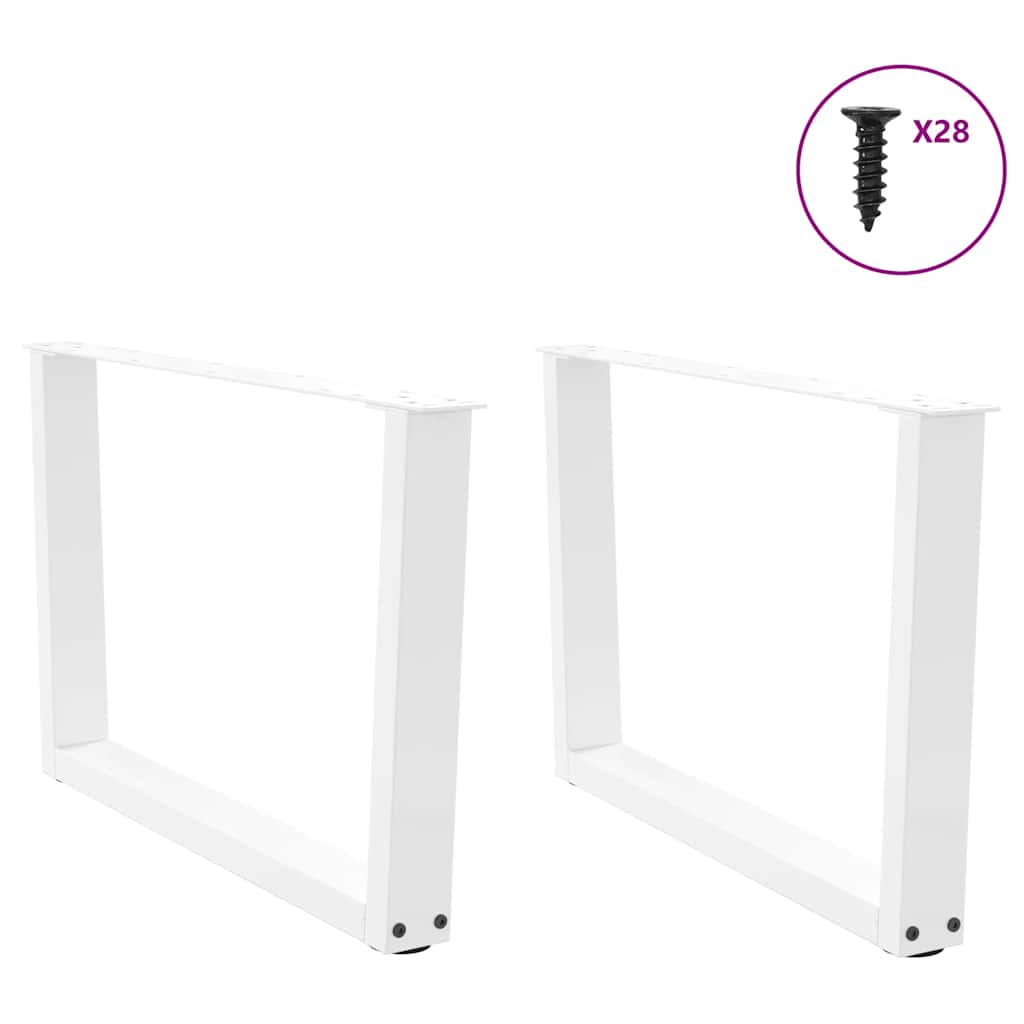 Couchtischbeine V-Form 2 Stück Weiß 70x(42-43,3) cm Stahl
