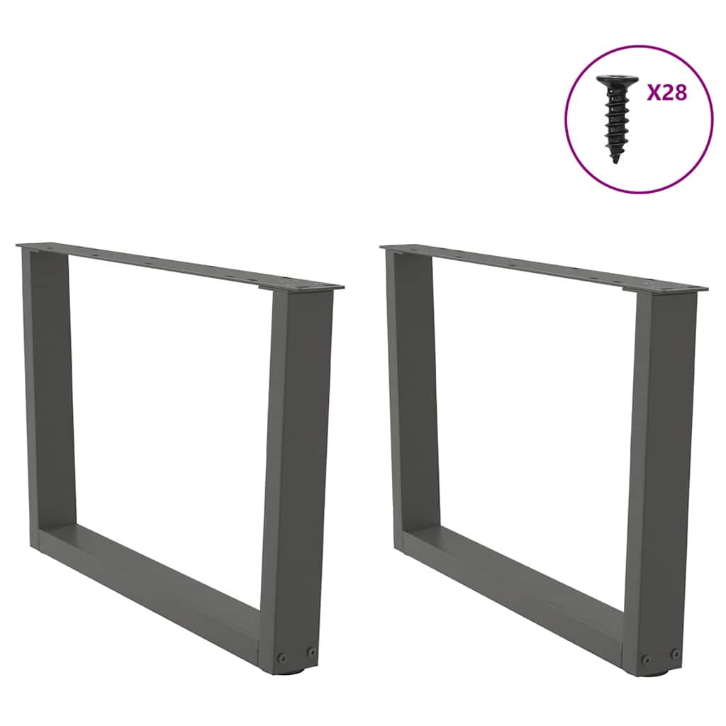 Couchtischbeine V-Form 2 Stück Anthrazit 70x(42-43,3) cm Stahl