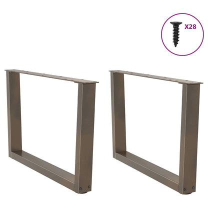 Couchtischbeine V-Form 2 Stück Naturstahl 70x(42-43,3) cm Stahl