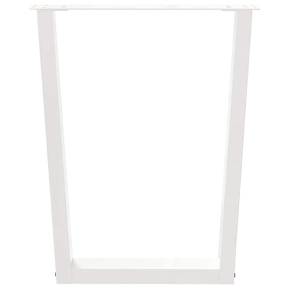 Esstisch Beine V-Form 2 Stück Weiß 70x(72-73,3) cm Stahl