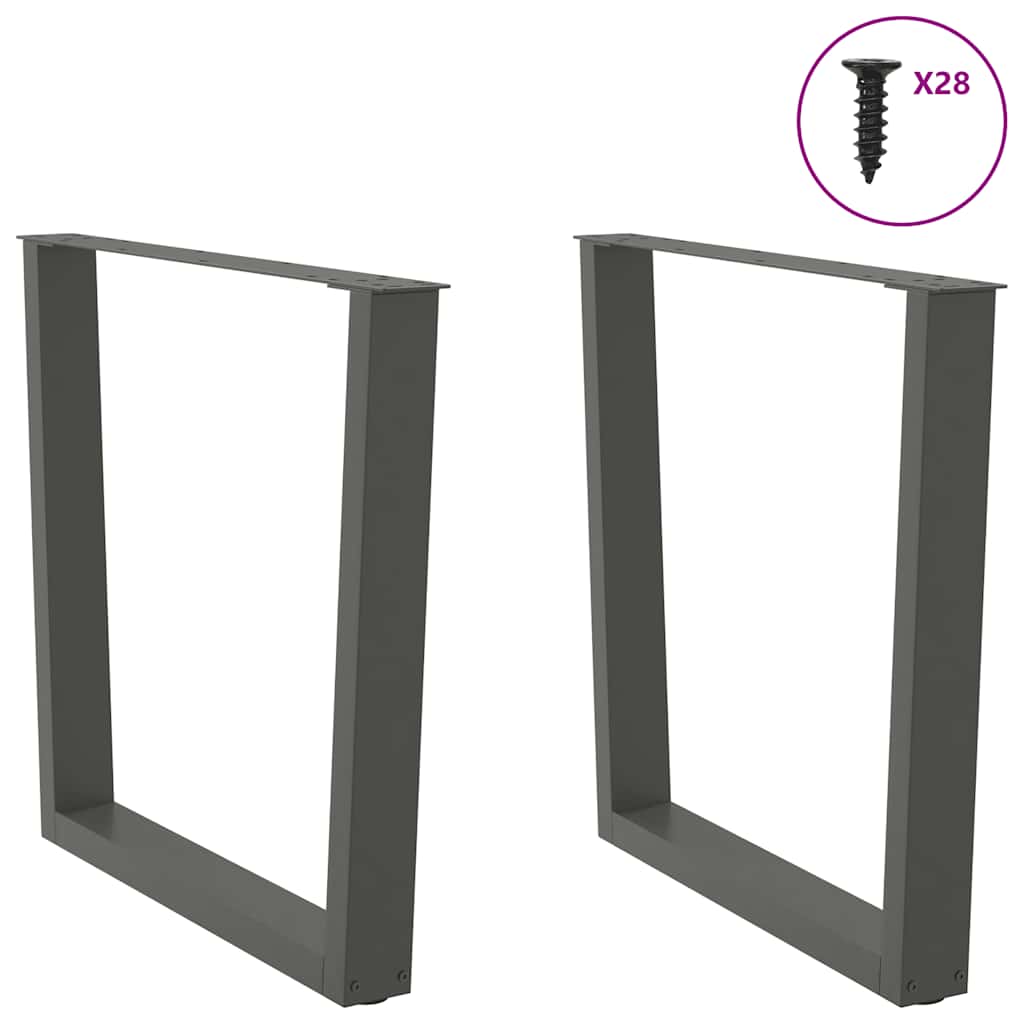 Esstisch Beine V-Form 2 Stück Anthrazit 80x(72-73,3) cm Stahl