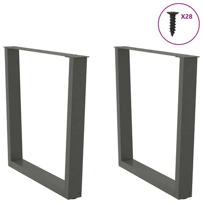 Esstisch Beine V-Form 2 Stück Anthrazit 80x(72-73,3) cm Stahl