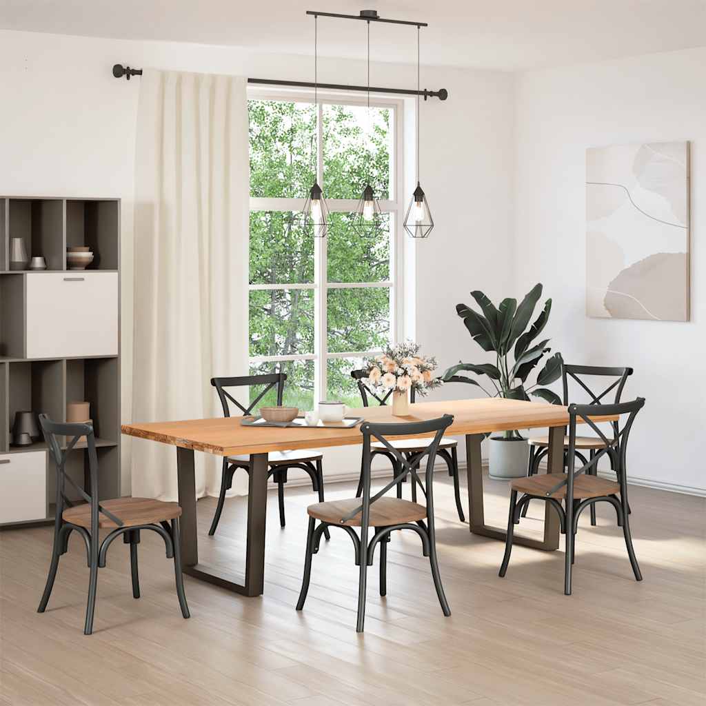 Esstisch Beine V-Form 2 Stück Naturstahl 90x(72-73,3) cm Stahl
