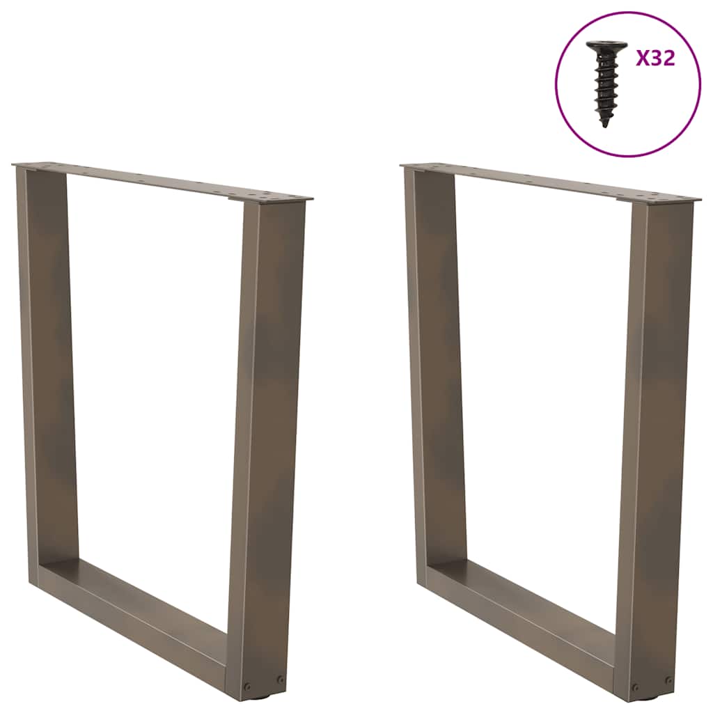 Esstisch Beine V-Form 2 Stück Naturstahl 90x(72-73,3) cm Stahl