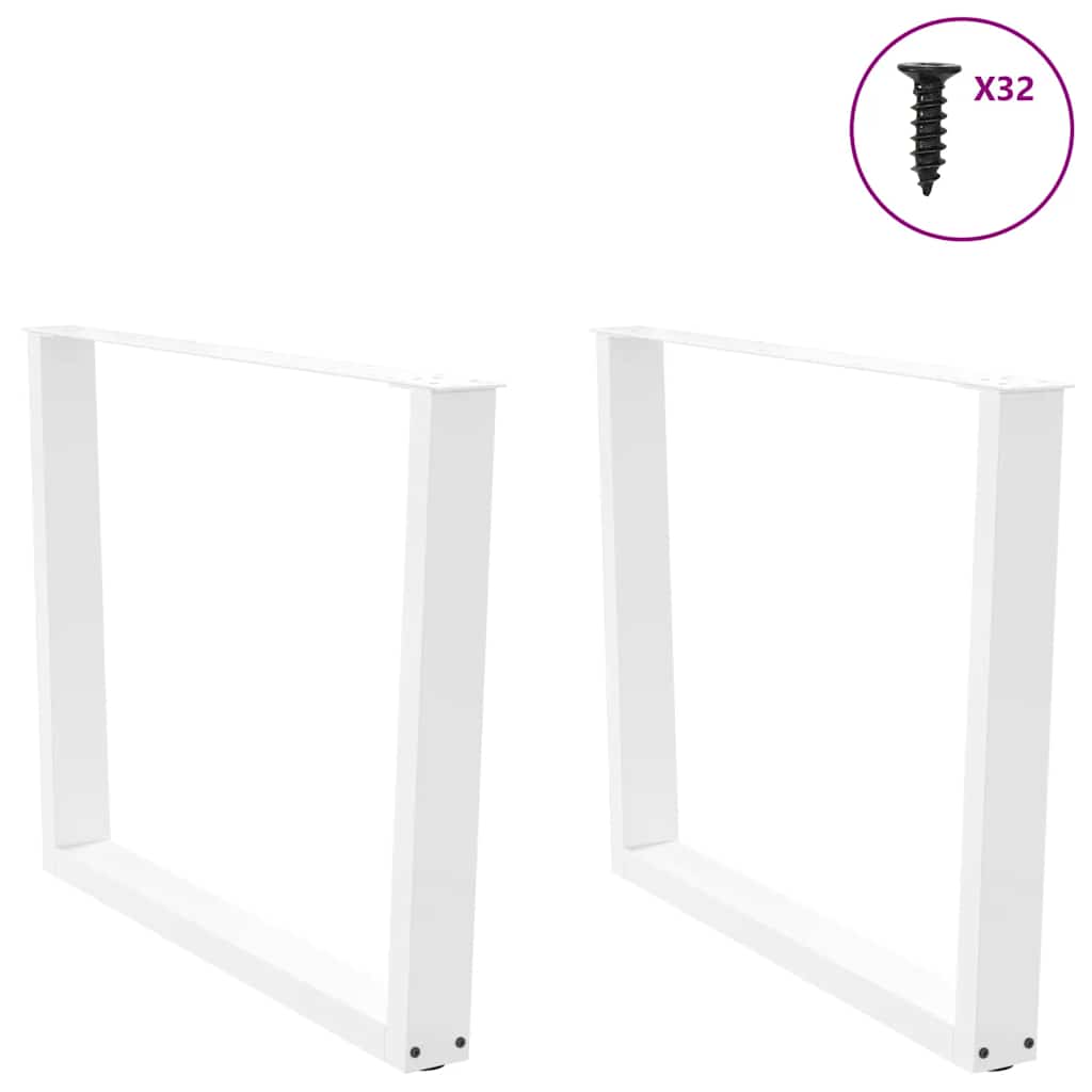 Esstischbeine V-Form 2 Stück Weiß 100x(72-73,3) cm Stahl