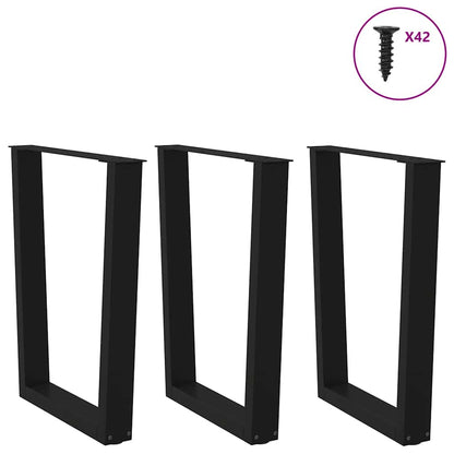 Esstisch Beine V-Form 3 Stück Schwarz 70x(72-73,3) cm Stahl