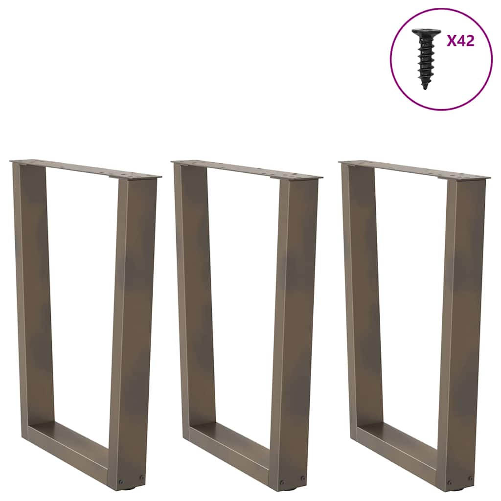 Esstischbeine V-Form 3 Stück Naturstahl 70x(72-73,3) cm Stahl