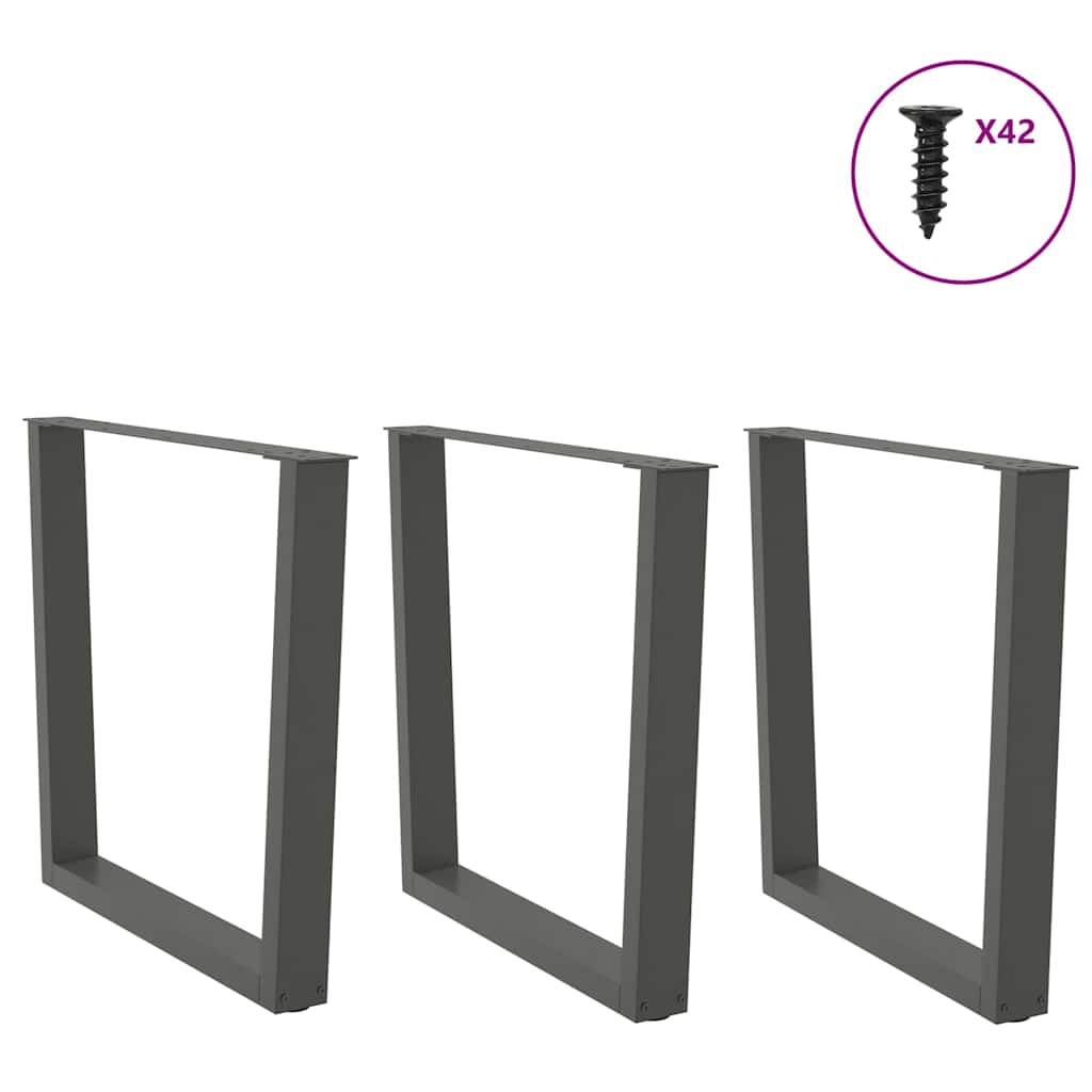 Esstisch Beine V-Form 3 Stück Anthrazit 80x(72-73,3) cm Stahl