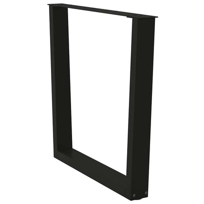 Esstischbeine V-Form 3 Stück Schwarz 90x(72-73,3) cm Stahl