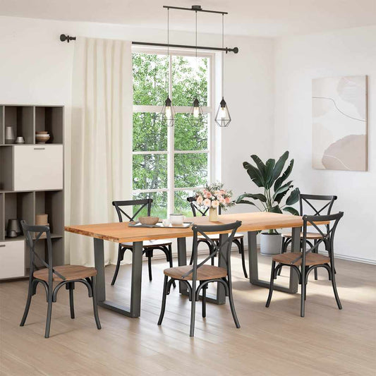 Esstisch Beine V-Form 3 Stück Anthrazit 90x(72-73,3) cm Stahl