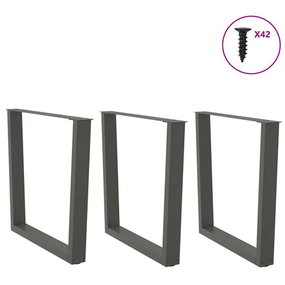Esstisch Beine V-Form 3 Stück Anthrazit 90x(72-73,3) cm Stahl