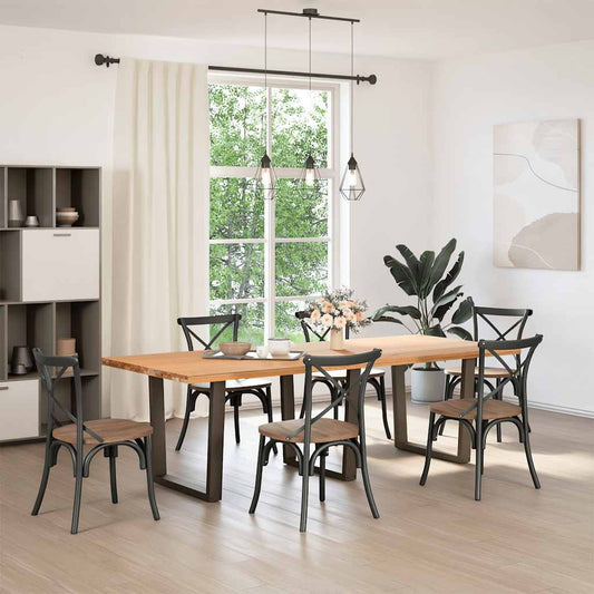 Esstisch Beine V-Form 3 Stück Naturstahl 90x(72-73,3) cm Stahl