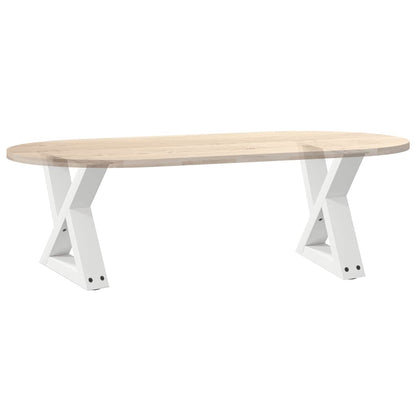 Couchtischbeine 2 Stk. Weiß 40x(30-31,3) cm Stahl