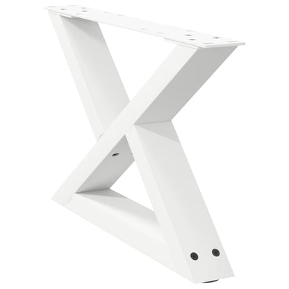 Couchtischbeine 2 Stk. Weiß 50x(30-31,3) cm Stahl