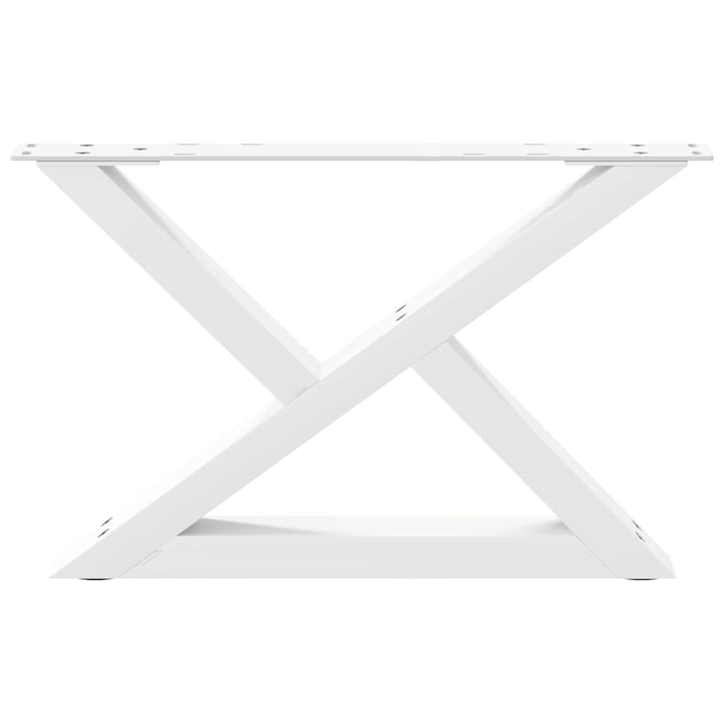 Couchtischbeine 2 Stk. Weiß 50x(30-31,3) cm Stahl