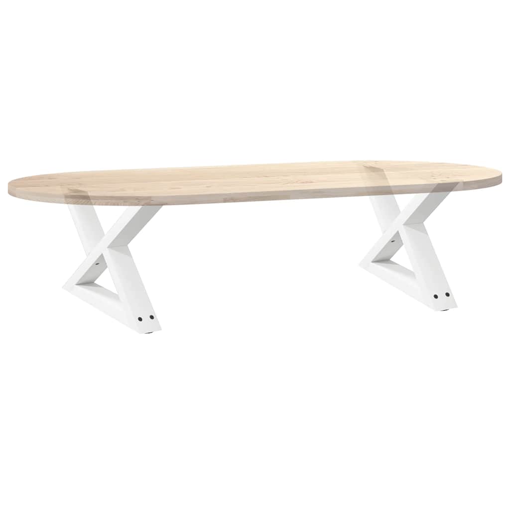 Couchtischbeine 2 Stk. Weiß 50x(30-31,3) cm Stahl