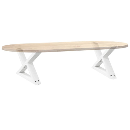Couchtischbeine 2 Stk. Weiß 50x(30-31,3) cm Stahl
