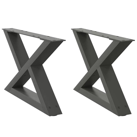 Couchtischbeine 2 Stk. Anthrazit 50x(30-31,3) cm Stahl