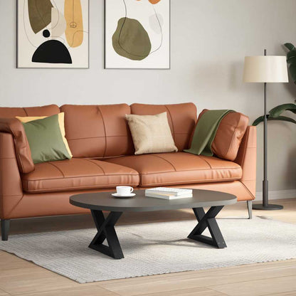 Couchtischbeine 2 Stk. Schwarz 60x(30-31,3) cm Stahl