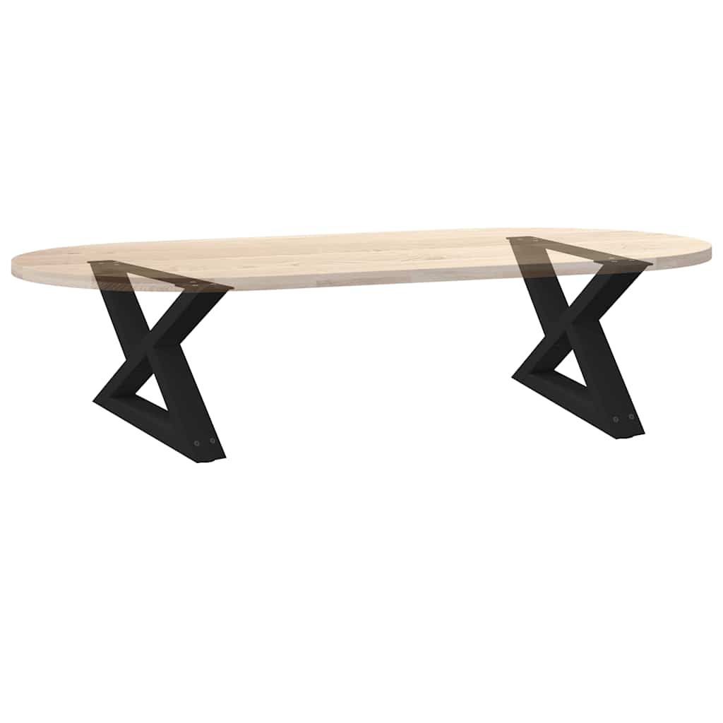 Couchtischbeine 2 Stk. Schwarz 60x(30-31,3) cm Stahl