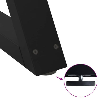 Couchtischbeine 2 Stk. Schwarz 60x(30-31,3) cm Stahl