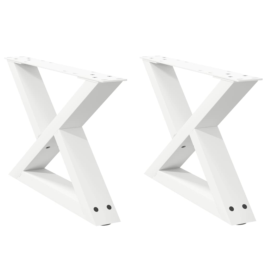 Couchtischbeine 2 Stk. Weiß 60x(30-31,3) cm Stahl