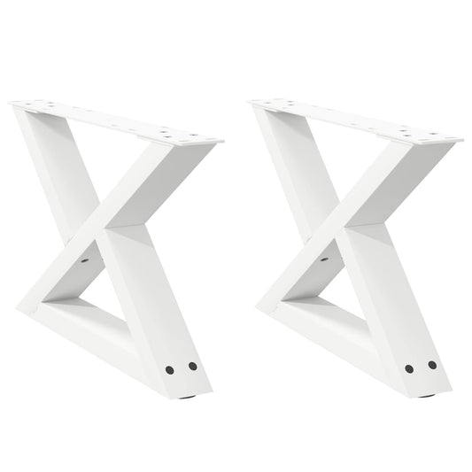Couchtischbeine 2 Stk. Weiß 60x(30-31,3) cm Stahl