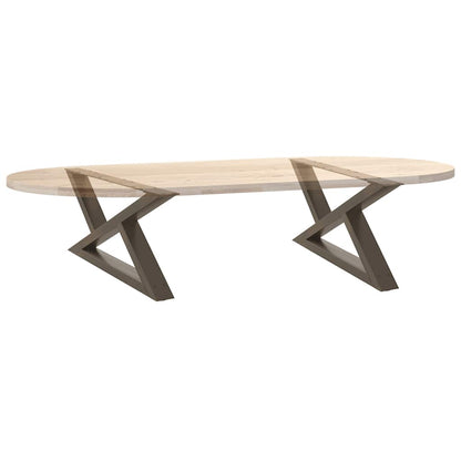 Couchtischbeine 2 Stk. Naturstahl 70x(30-31,3) cm Stahl