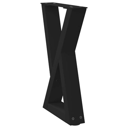 Couchtischbeine 2 Stk. Schwarz 28x(42-43,3) cm Stahl