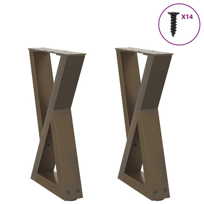 Couchtischbeine 2 Stk. Naturstahl 28x(42-43,3) cm Stahl