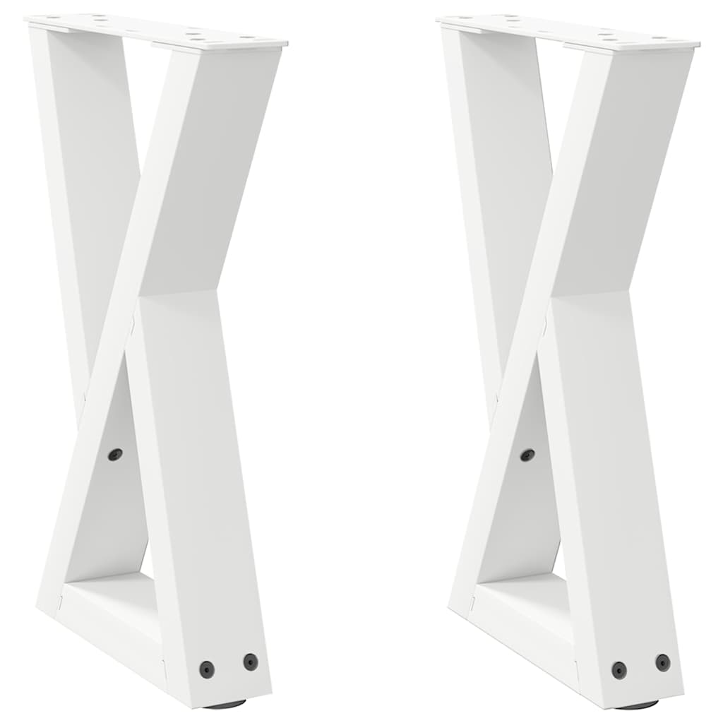 Couchtischbeine 2 Stk. Weiß 38x(42-43,3) cm Stahl