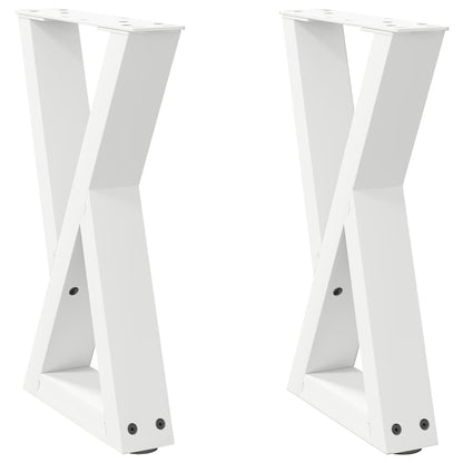 Couchtischbeine 2 Stk. Weiß 38x(42-43,3) cm Stahl