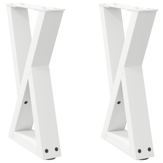 Couchtischbeine 2 Stk. Weiß 38x(42-43,3) cm Stahl