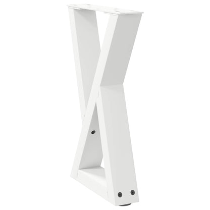 Couchtischbeine 2 Stk. Weiß 38x(42-43,3) cm Stahl