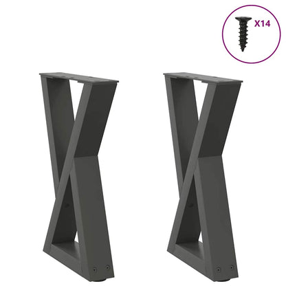 Couchtischbeine 2 Stk. Anthrazit 38x(42-43,3) cm Stahl