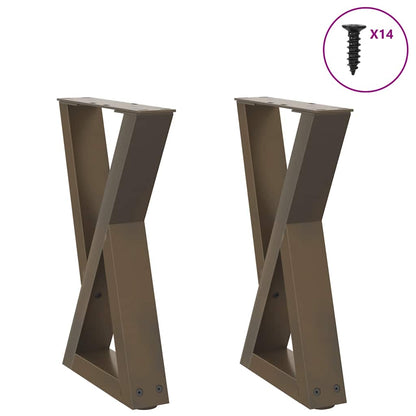 Couchtischbeine 2 Stk. Naturstahl 38x(42-43,3) cm Stahl