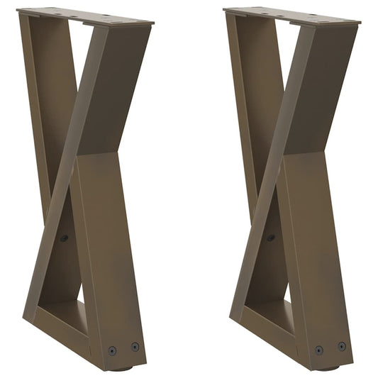 Couchtischbeine 2 Stk. Naturstahl 38x(42-43,3) cm Stahl