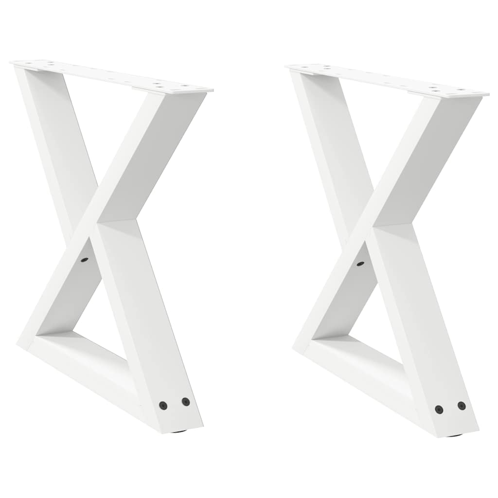 Couchtischbeine 2 Stk. Weiß 50x(42-43,3) cm Stahl