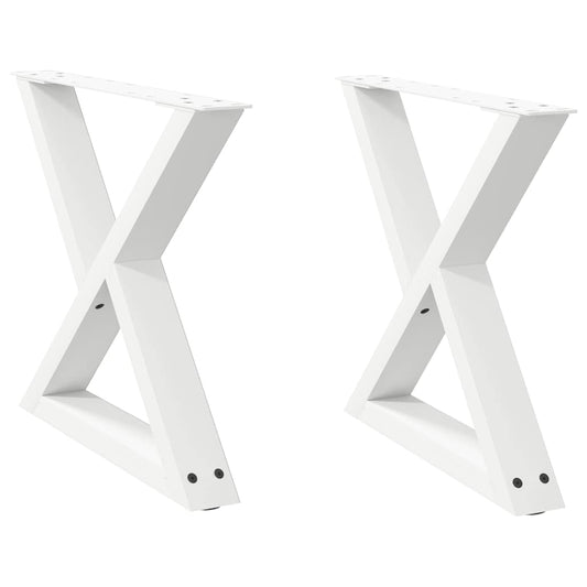 Couchtischbeine 2 Stk. Weiß 50x(42-43,3) cm Stahl