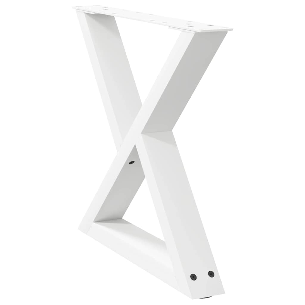 Couchtischbeine 2 Stk. Weiß 50x(42-43,3) cm Stahl