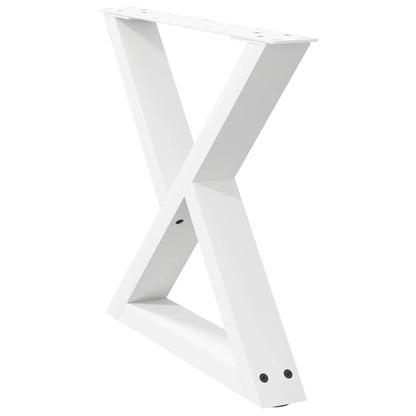 Couchtischbeine 2 Stk. Weiß 50x(42-43,3) cm Stahl