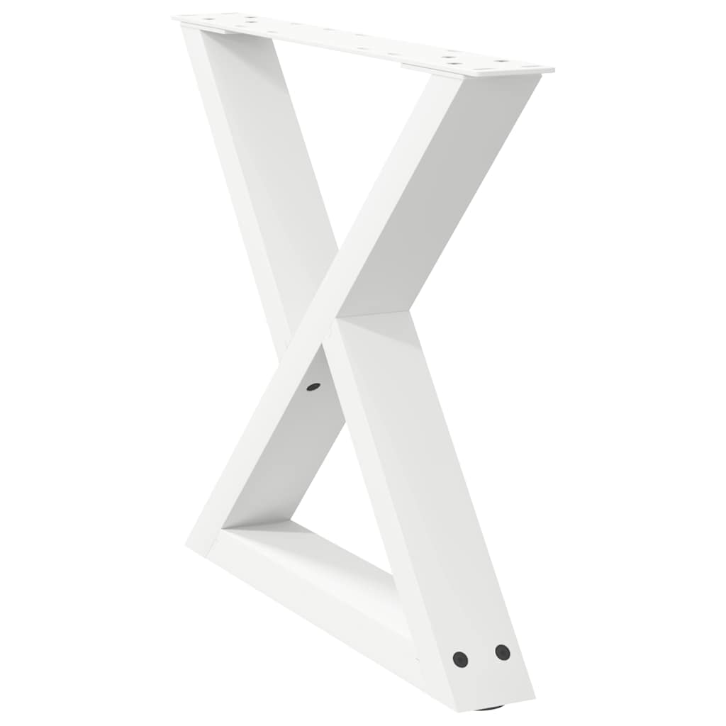 Couchtischbeine 2 Stk. Weiß 60x(42-43,3) cm Stahl