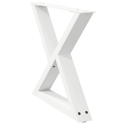 Couchtischbeine 2 Stk. Weiß 60x(42-43,3) cm Stahl