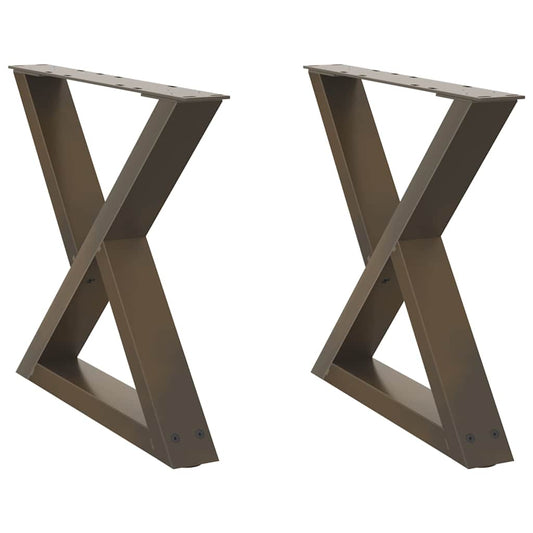 Couchtischbeine 2 Stk. Naturstahl 60x(42-43,3) cm Stahl