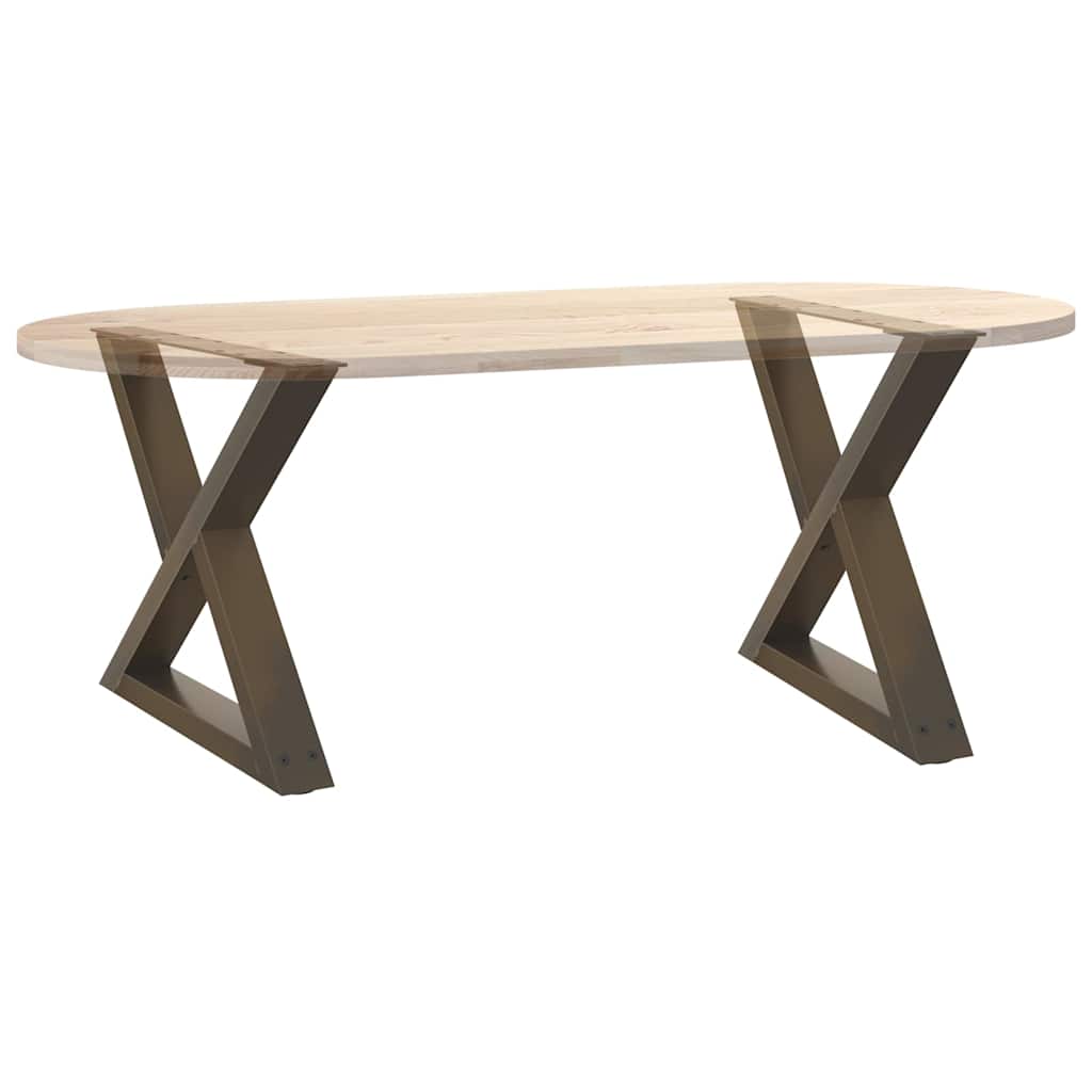 Couchtischbeine 2 Stk. Naturstahl 60x(42-43,3) cm Stahl